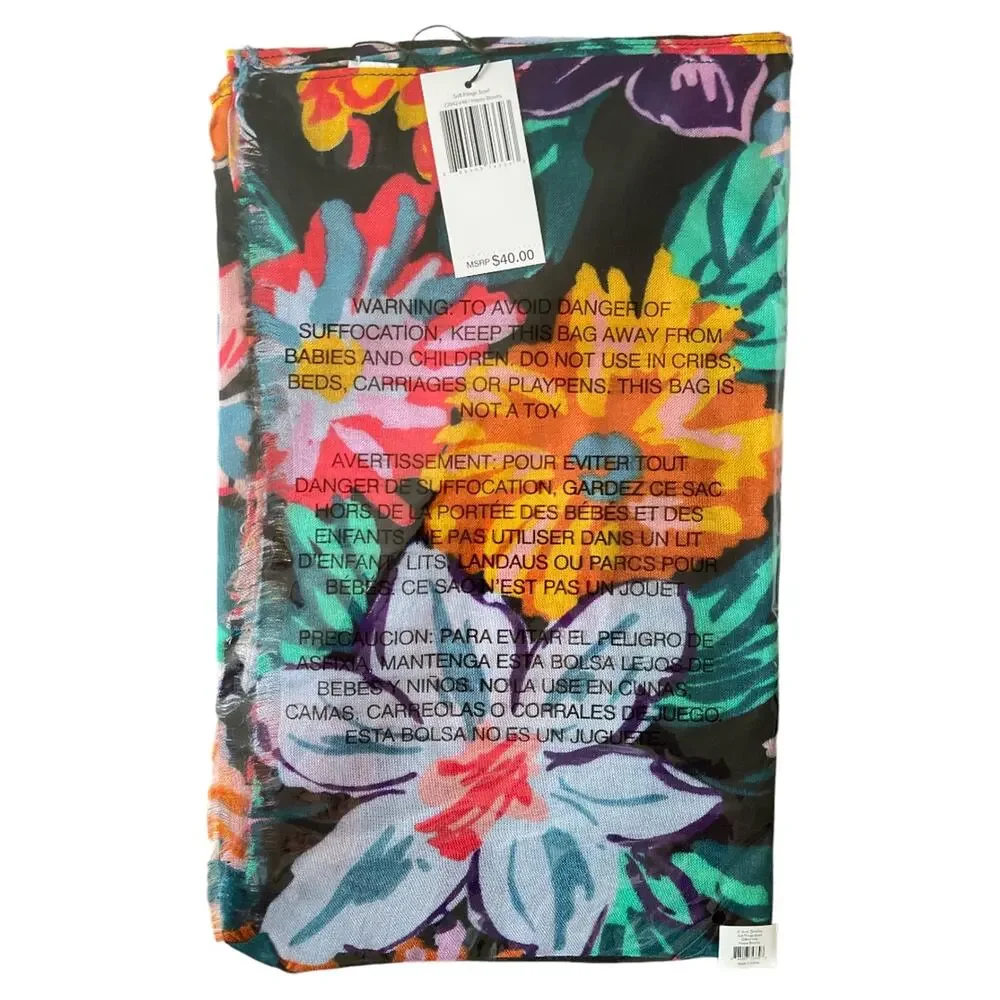 Vera Bradley Floral Soft Fringe Scarf, 30